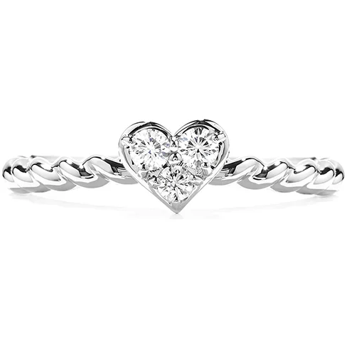 Unique Wedding Band-Hearts On Fire Petite Beaded Heart Diamond Ring