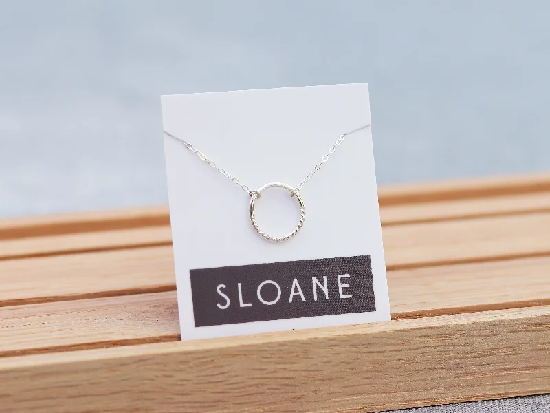 Engraved Name Necklace-Mini Circle Necklace