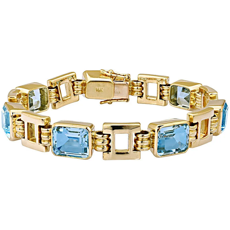 Men’s Adjustable Bracelet-Bracelet-Blue Topaz