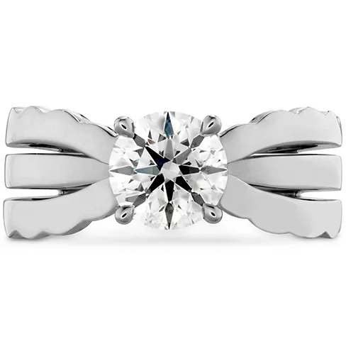 Stackable Wedding Bands-Hearts On Fire Lorelei Triple Row Solitaire Diamond Engagement Ring