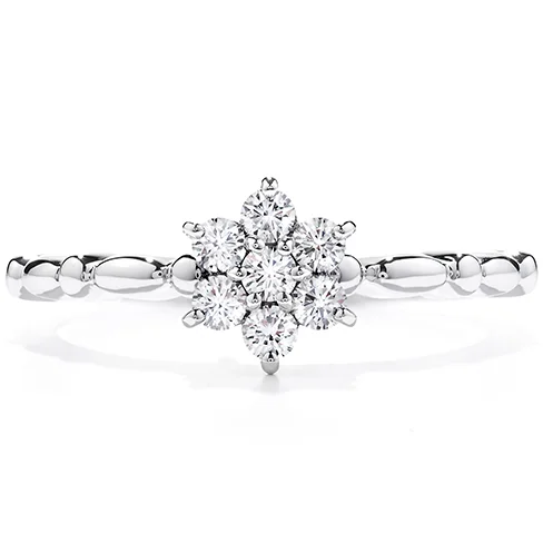 Customizable Wedding Ring-Hearts On Fire Diamond Bar Flower Stackable Ring