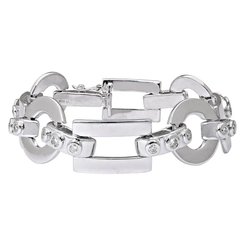 Classic Silver Bracelet-Bracelet-Diamond