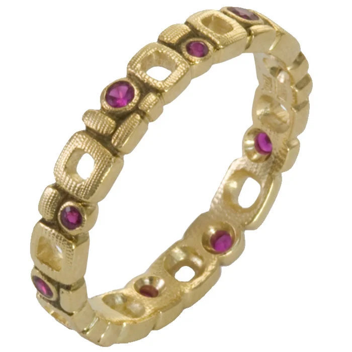 Bohemian Gemstone Ring-Alex Sepkus Micro Windows Band - R-119S