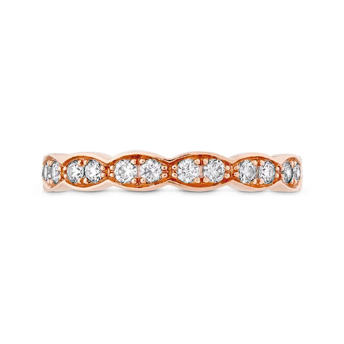 Round Cut Diamond Ring-Hearts On Fire Larelei Floral Midi Diamond Band