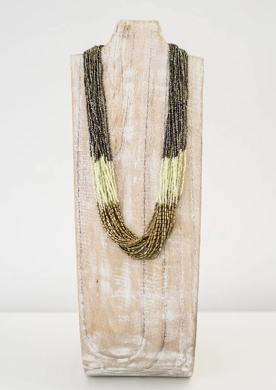 Gold Link Necklace-Ela Necklace <br> Bronze