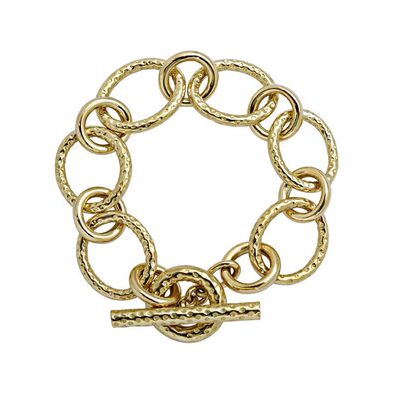 Adjustable Silver Bracelet-Toggle Bracelet - Gold