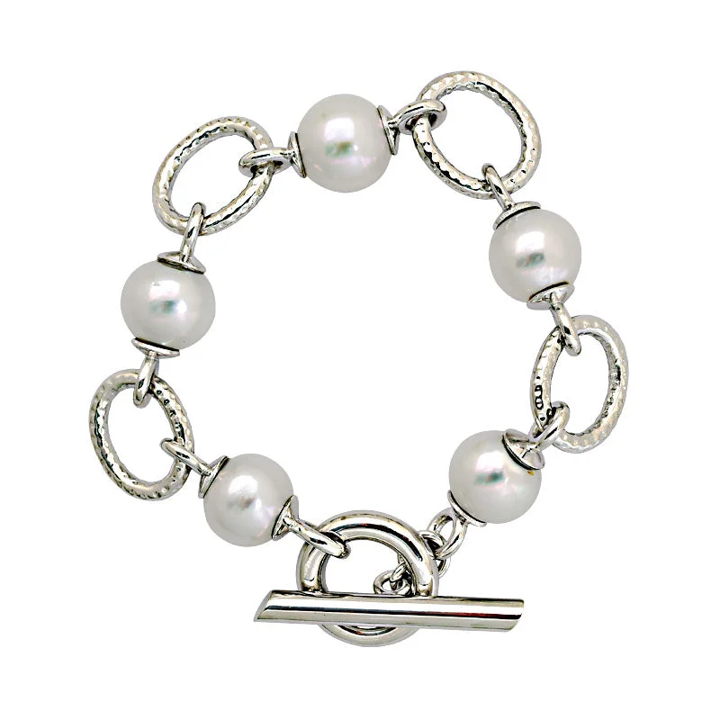 Adjustable Leather Bracelet-Toggle Bracelet-South Sea Pearl