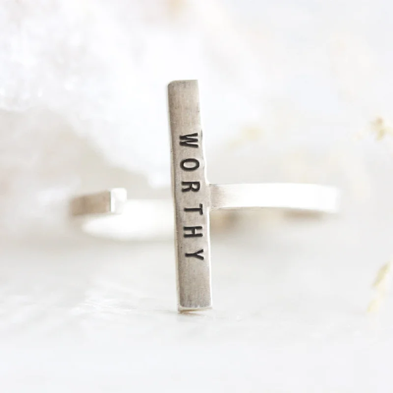 Custom Diamond Ring-Worthy: Single Bar Ring by Christina Kober