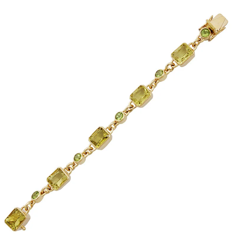 Multi-Color Beaded Bracelet-Bracelet-Lemon Quartz and Peridot