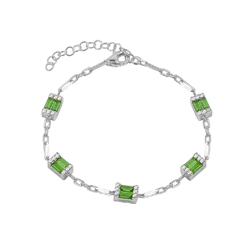 Natural Stone Bracelet-THE GREEN EMERALD REDA LINK BRACELET (CHAPTER II BY GREG YÜNA X THE M JEWELERS)