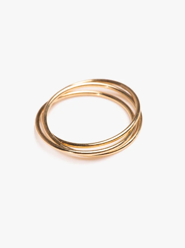 Stackable Wedding Bands-Interlocking Ring