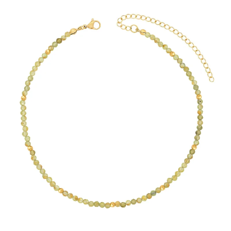 Luxury Pearl Necklace-Elsie Peridot Choker Necklace