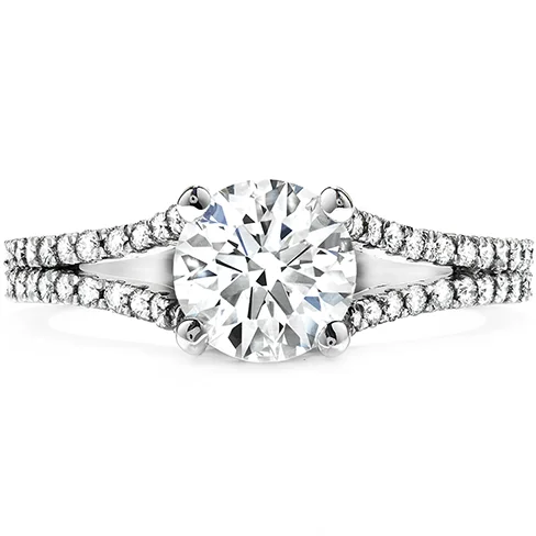 Bezel Set Engagement Ring-Hearts On Fire Felicity Split Shank Diamond Engagement Ring