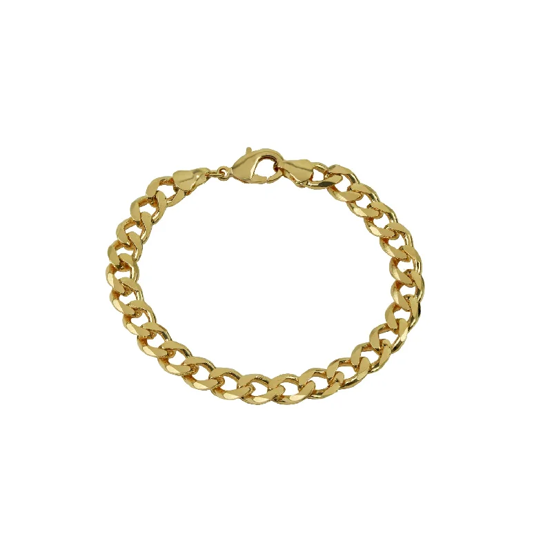 Rose Gold Bangle Bracelet-THE MID SIZE CURB BRACELET