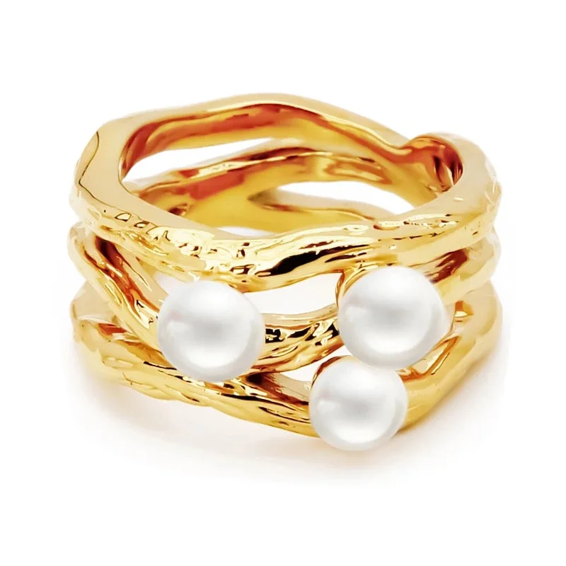 Diamond Wedding Band for Women-Sonora Pearl Ring