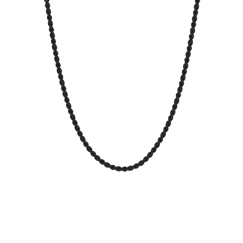 Luxury Gold Necklace-Helix Chain Necklace Black Adjustable 50-60cm/20-24'