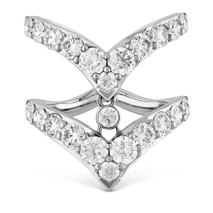 Couples Matching Rings-Hearts On Fire Triplicity Double Pointed Diamond Ring