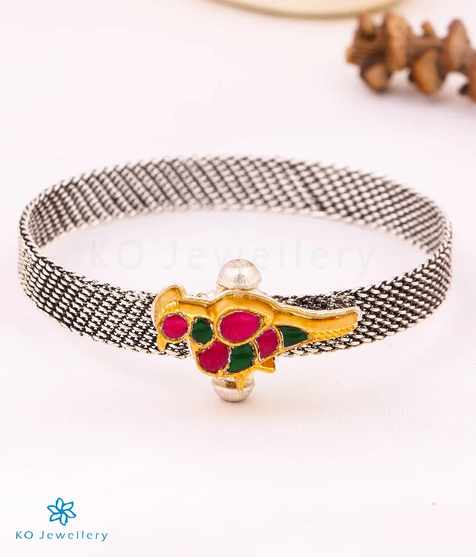 Classic Adjustable Bracelet-The Akshat Silver Parrot Bracelet (Size/2.2/2.4/2.6/2.8)