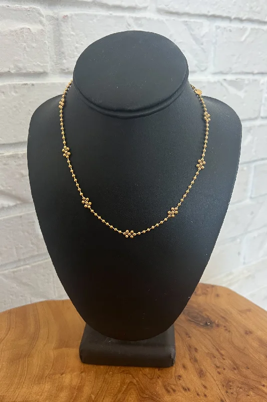 Gold Coin Necklace-18K Dainty Gold Ball Necklace