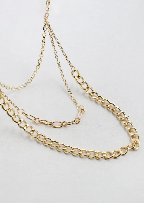 Layered Gold Necklace-3-Piece Multi Layered Chain Necklace