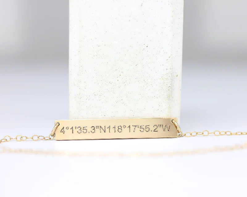 Gold Bar Necklace-Coordinate Bar Necklace