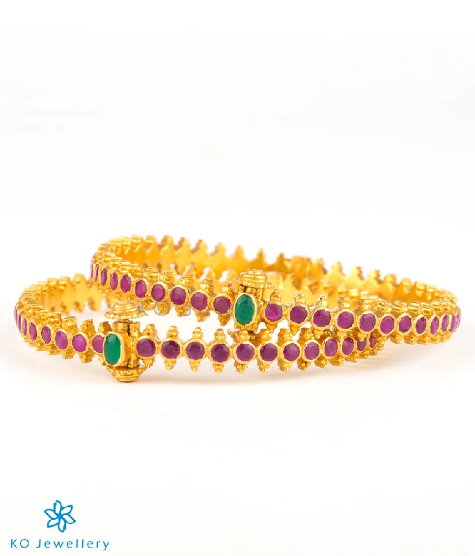 Classic Beaded Bangle-The Ambara Silver Kemp Bracelet (Size/2.2/2.4/2.6/2.8)