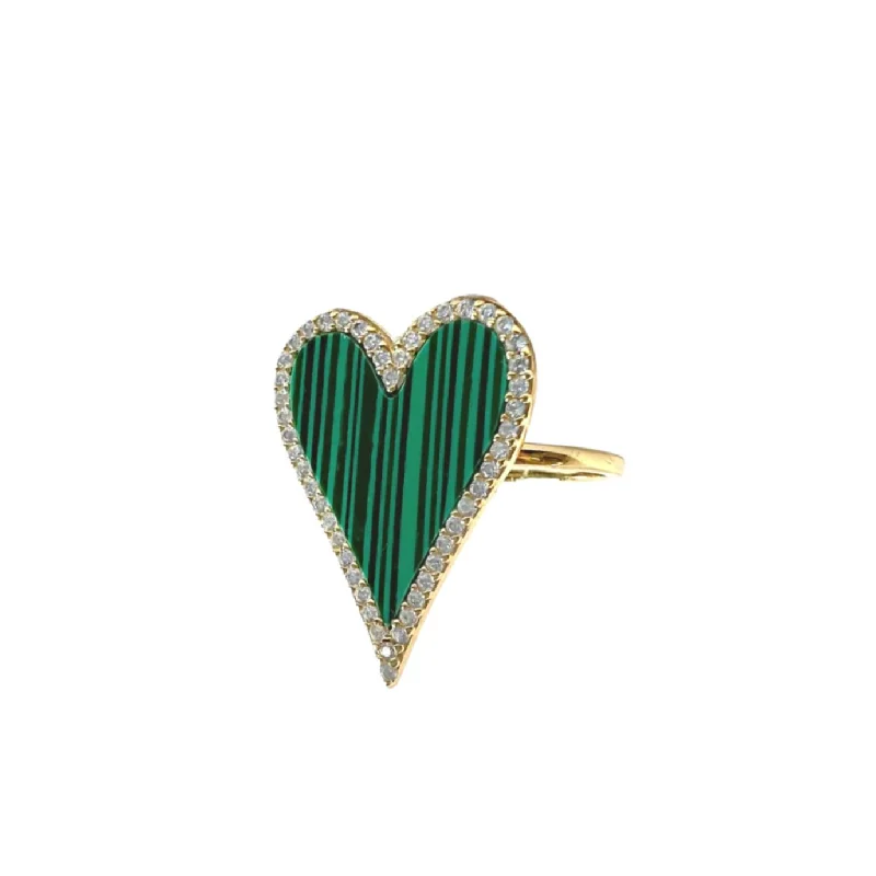 Bold Statement Ring-Lucy Emerald Heart Ring