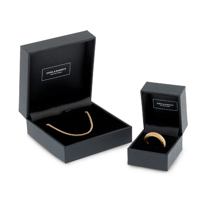 Trendy Choker Necklace-Minimal Gold Necklace & Ring Set