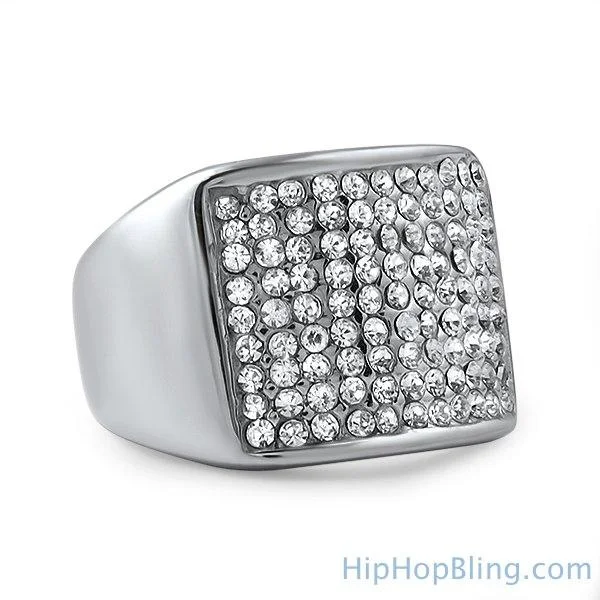 Personalized Men’s Ring-Classic Stainless Steel Bling Bling Ring