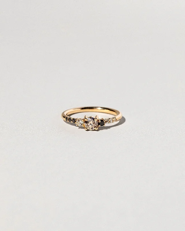 Custom Diamond Wedding Band-Patira Ring - Champagne & Black Diamonds