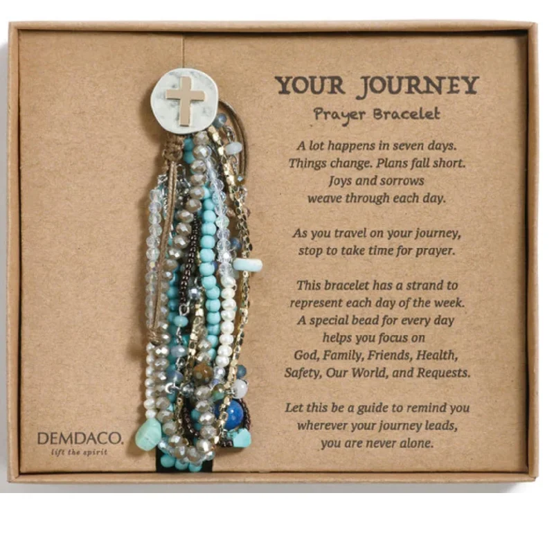 Silver Beaded Bracelet-Turquoise Your Journey Prayer Bracelet