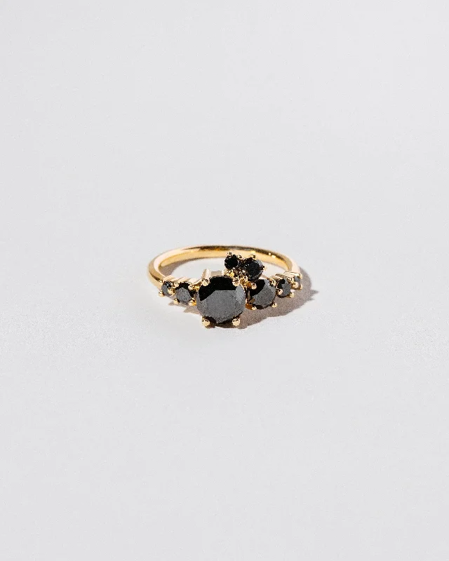 Designer Engagement Ring-Luna Ring - All Black Diamond