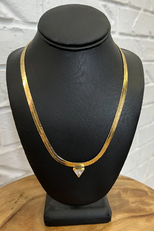 Layered Silver Necklace-18K Gabby Crystal Necklace