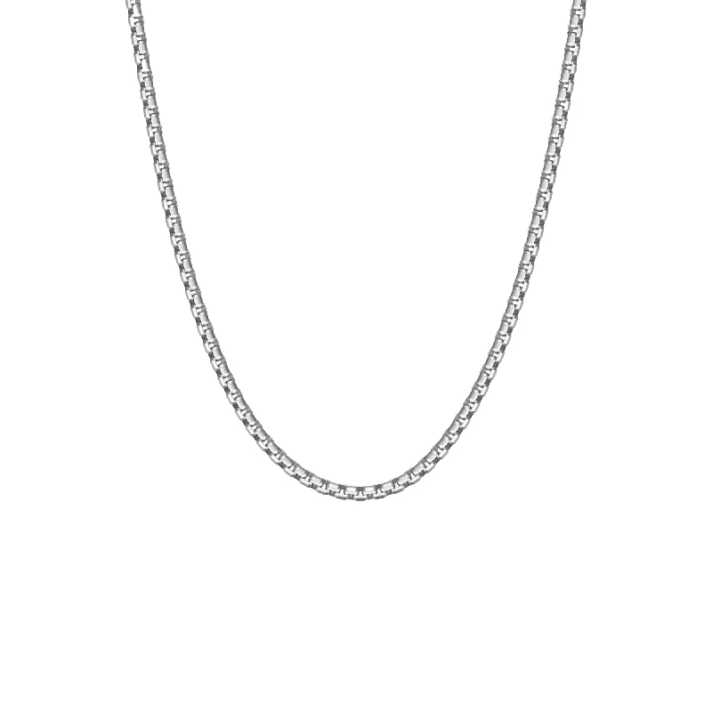 Gold Chain Necklace for Men-Boxed Chain Necklace Silver Adjustable 50-60cm/20-24'