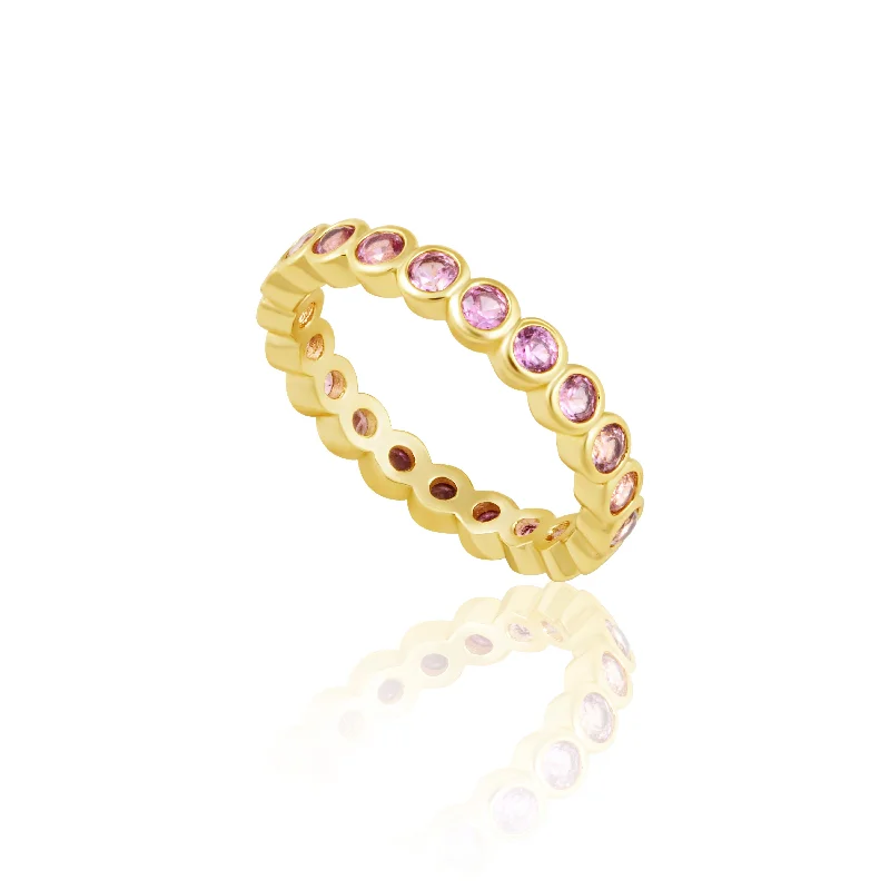 Platinum Diamond Ring-Celeste Eternity Ring - Pink