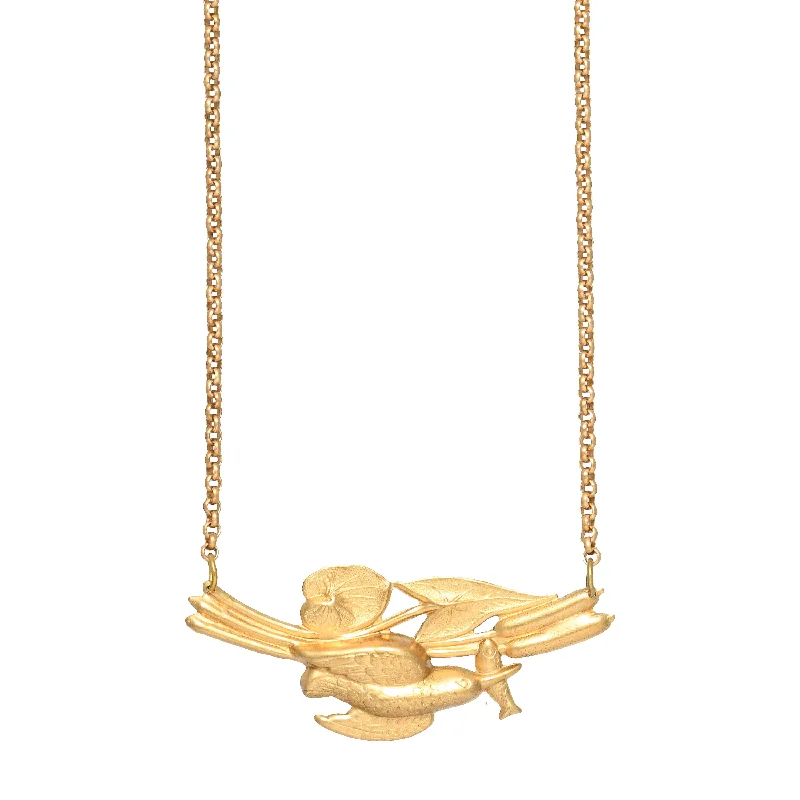 Classic Gold Necklace for Women-Kingfisher Necklace