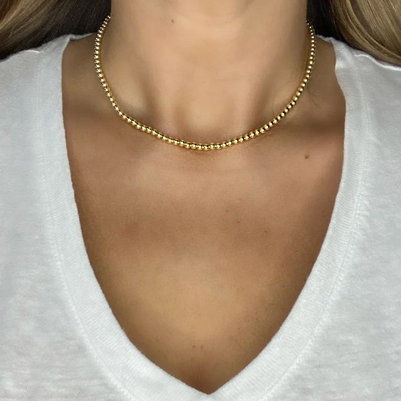 Fashion Necklace for Party-Gold Ball Chain