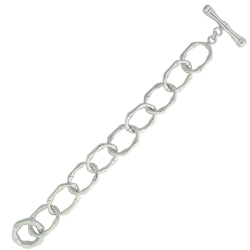 Statement Bracelet for Women-Toggle Bracelet-Sterling Silver