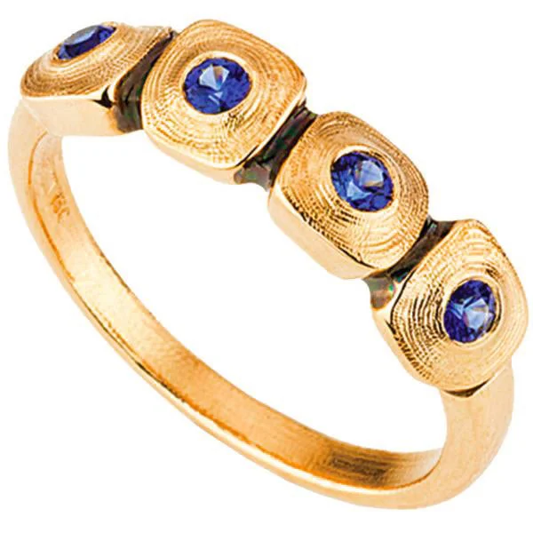 Gold Ring with Amethyst-Alex Sepkus Dancing Squares Ring - R-212RS