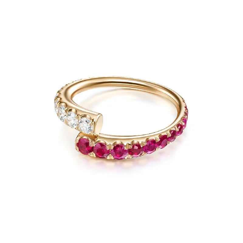 Elegant Wedding Ring Set-LOLA RING (Ruby)