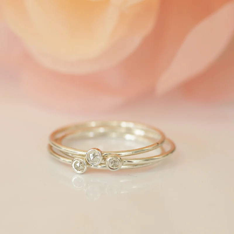 Custom Engagement Ring for Her-Gold Rose Cut Diamond Fleck Ring by Christina Kober