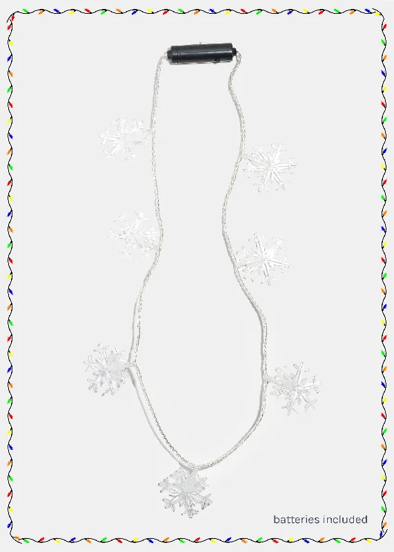 Custom Letter Necklace-Miss A Christmas Light-Up Necklace Snowflakes