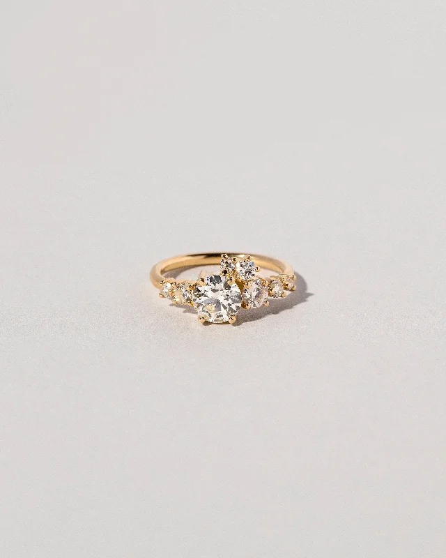 Engagement Ring with Halo-Luna Ring - White Diamond