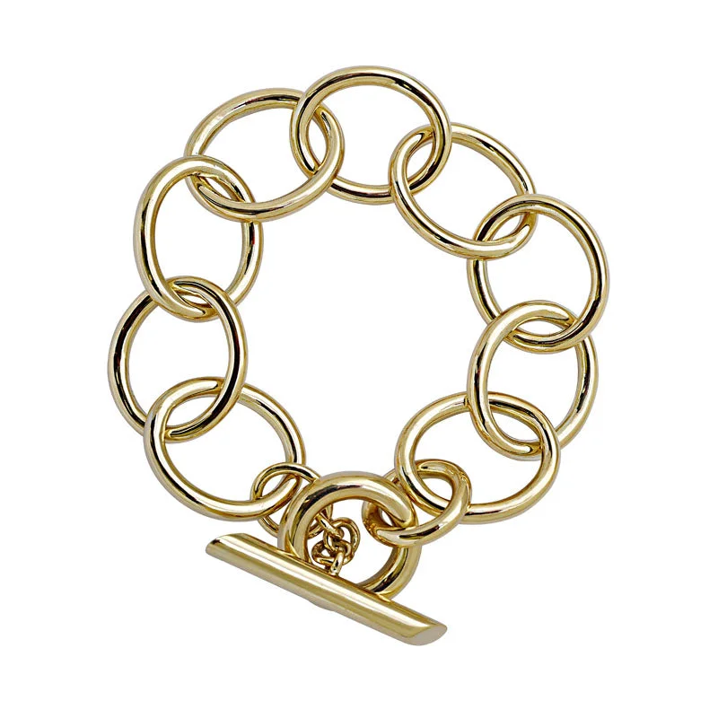 Simple Gold Bracelet-Toggle Bracelet - Gold