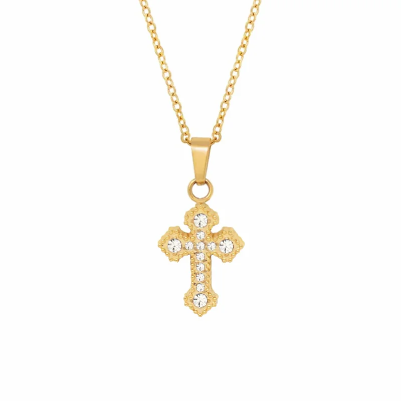 Bar Pendant Necklace-Imani Cross Necklace