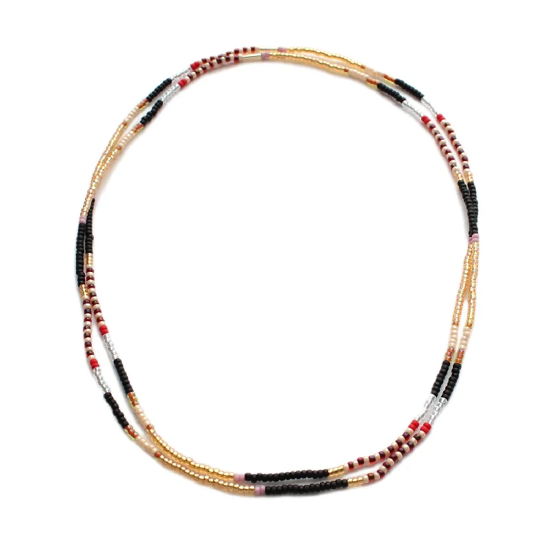 Beaded Statement Necklace-Coco Chokers set of 2 / Black