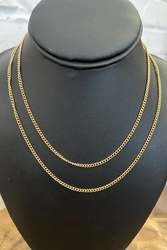 Chunky Gold Necklace-18K Becca Double Layer Chain Necklace