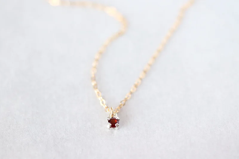 Custom Birthstone Necklace-Dainty Gem Necklace