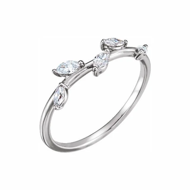 Luxury Diamond Engagement Ring-Vine Stackable Ring