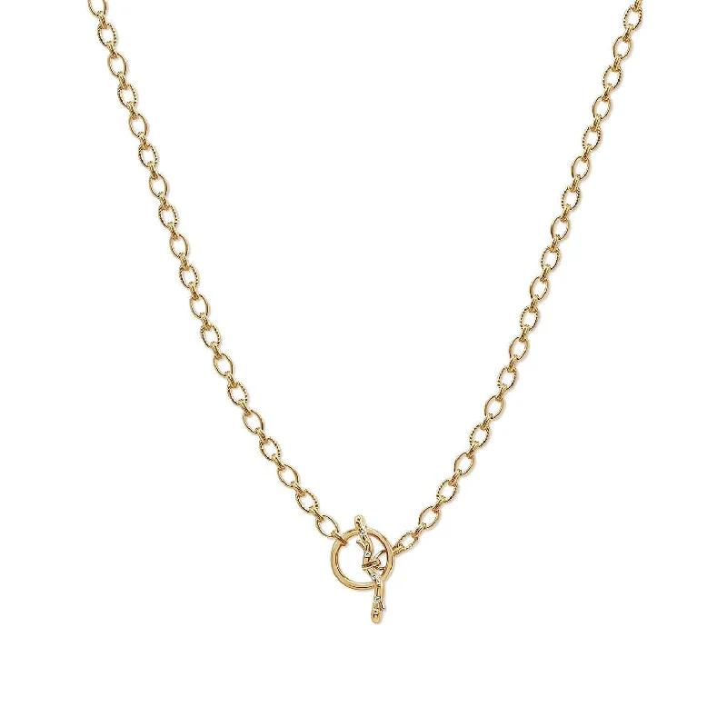 Women’s Elegant Necklace-Quercus Alba Tree Branch Toggle Chain Necklace